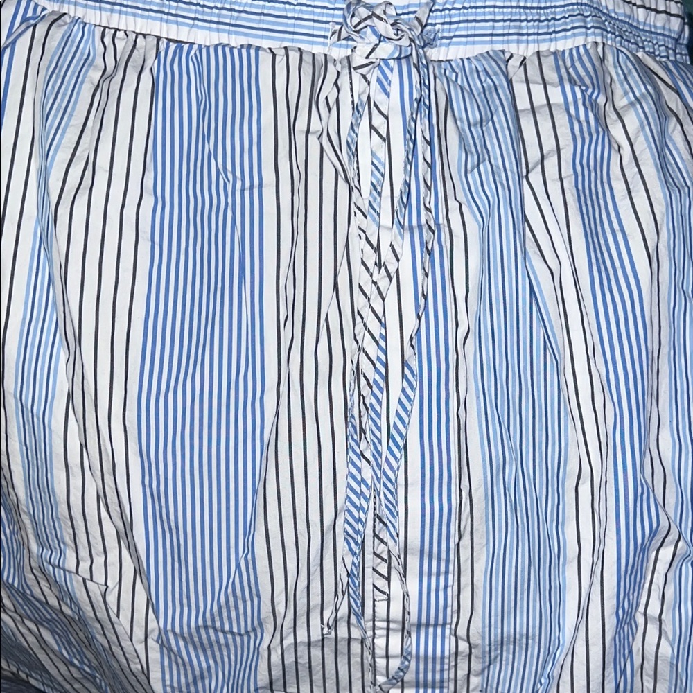 Tie Front Cotton Maxi Striped A-Line Skirt - Picture 8 of 8